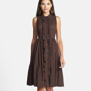 Kate Spade New York Eyelet Fit and Flare Rio De Janeiro Bitter Sweet Dress Sz 6